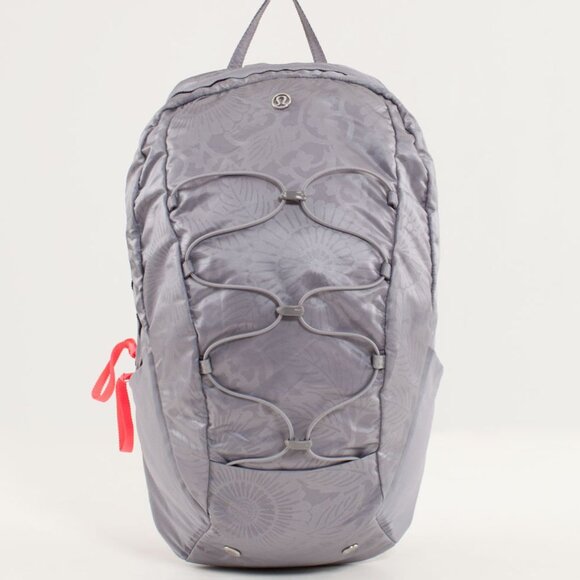NWOT Lululemon Run From Work Backpack, Beachy Floral Embossed Fossil - Picture 1 of 15